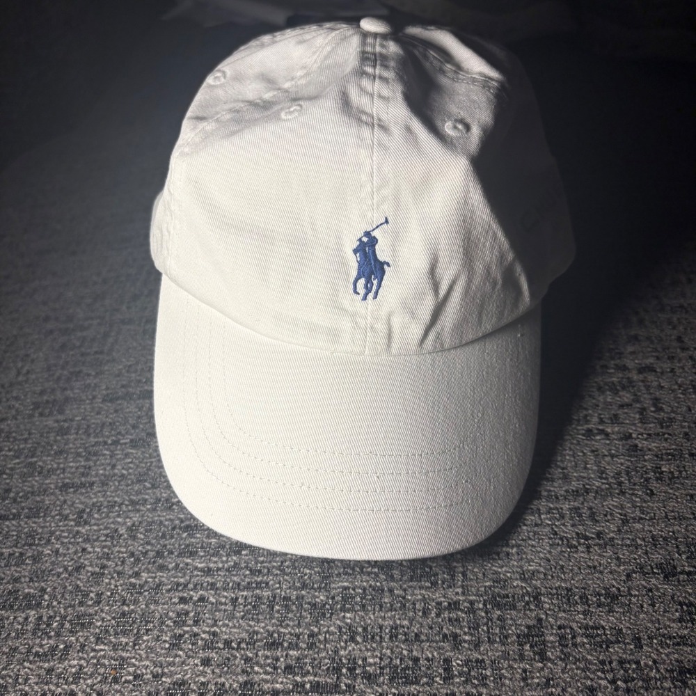 Polo Ralph Lauren US Open Tennis Hat White Blue Pony Chubb Logo Baseball Cap